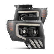AlphaRex AlphaRex 09-14 Ford F-150 PRO-Series Projector Headlights Plank Style Black w/Activ Light/Seq Signal
