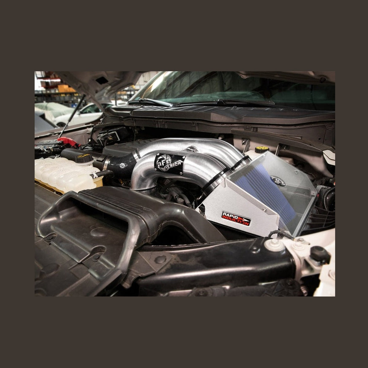 aFe aFe Rapid Induction Pro 5R Cold Air Intake System Brushed 21-22 Ford F-150 Raptor V6-3.5L (tt), installed