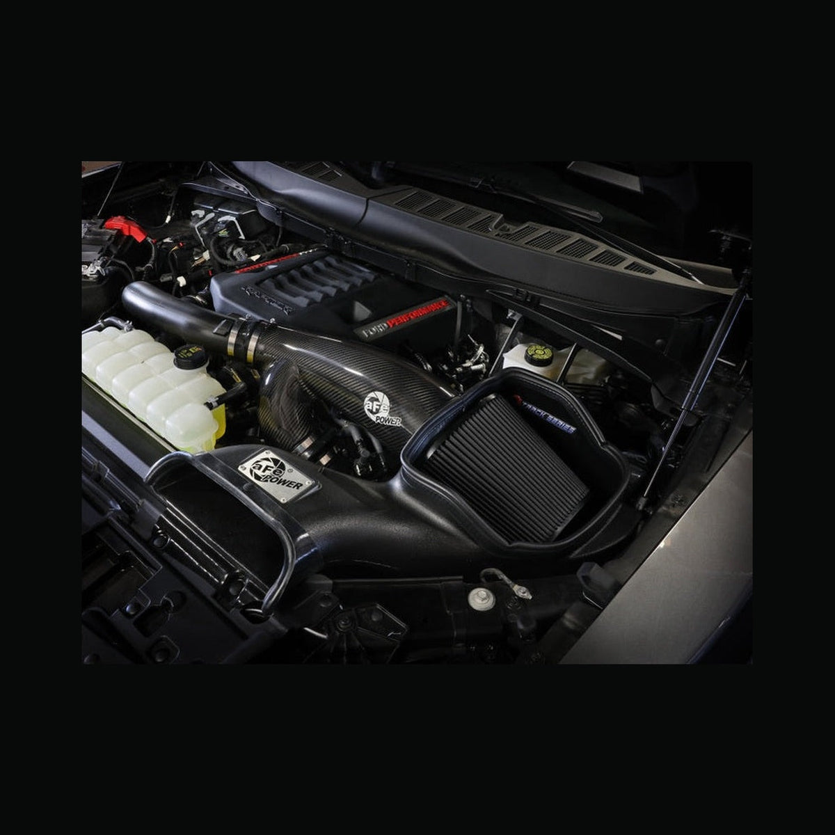aFe aFe 21-24 Ford F150 Raptor Track Series Carbon Fiber Cold Air Intake System w/ Black Pro 5R Filter