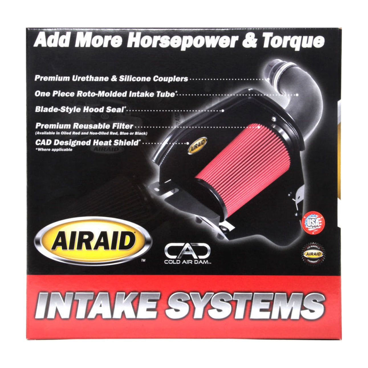 Airaid Airaid 10-14 Ford SVT Raptor / 11-13 F-150 6.2L CAD Intake System w/ Tube (Dry / Red Media)