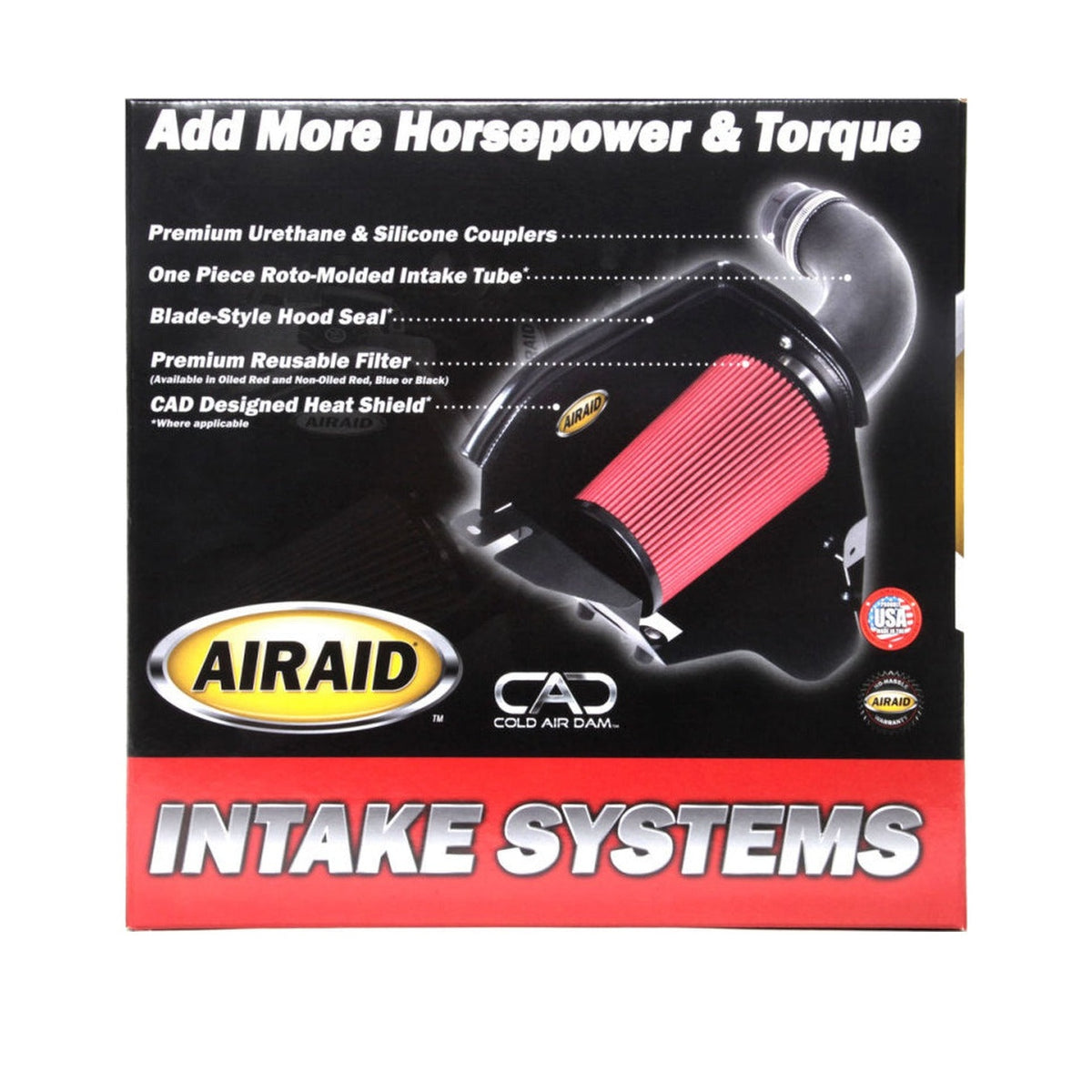Airaid Airaid 10-14 Ford SVT Raptor / 11-13 F-150 6.2L CAD Intake System w/ Tube (Dry / Red Media)