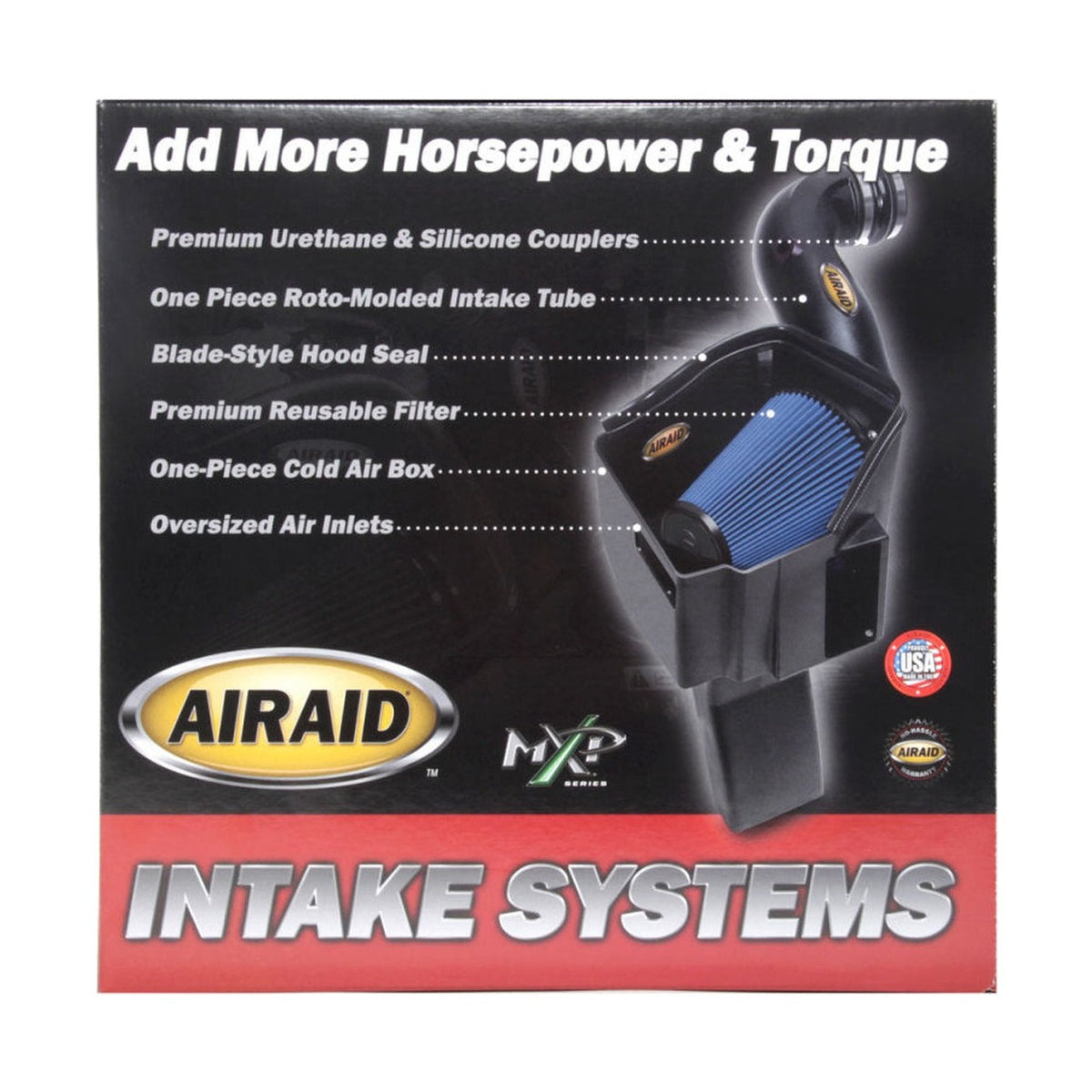 Airaid Airaid 11-14 Ford Mustang 3.7L V6 MXP Intake System w/ Tube (Dry / Red Media)