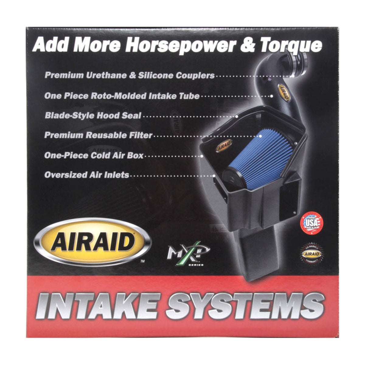 Airaid Airaid 11-14 Ford Mustang 3.7L V6 MXP Intake System w/ Tube (Dry / Red Media)