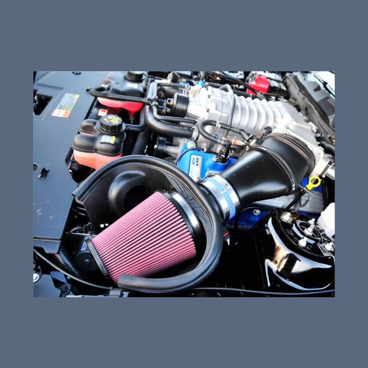 Airaid Airaid 10-14 Ford Mustang Shelby 5.4L Supercharged Direct Replacement Filter - Oiled / Red Media