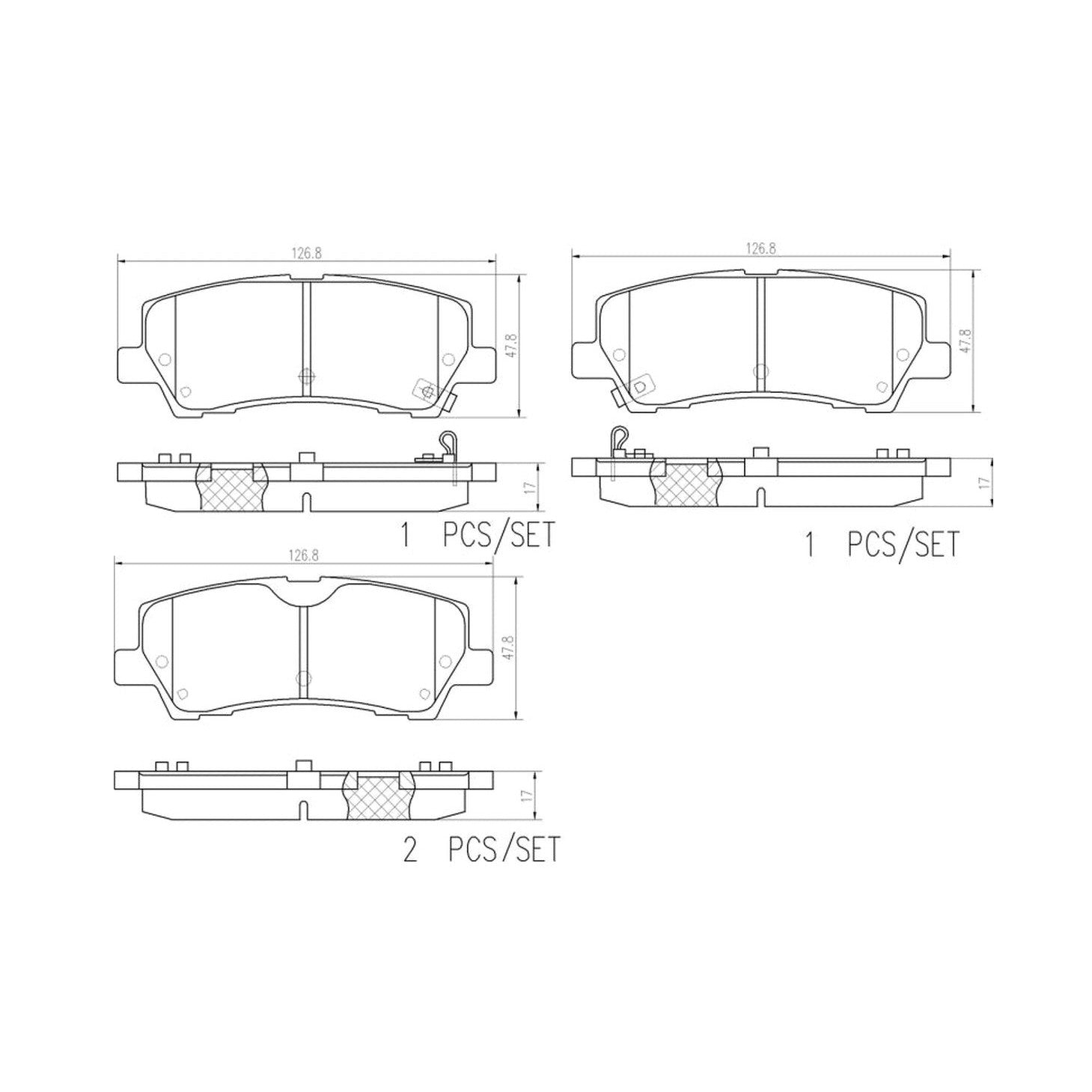 Brembo OE Brembo 15-18 Ford Mustang Rear NAO Brake Pad P24232N