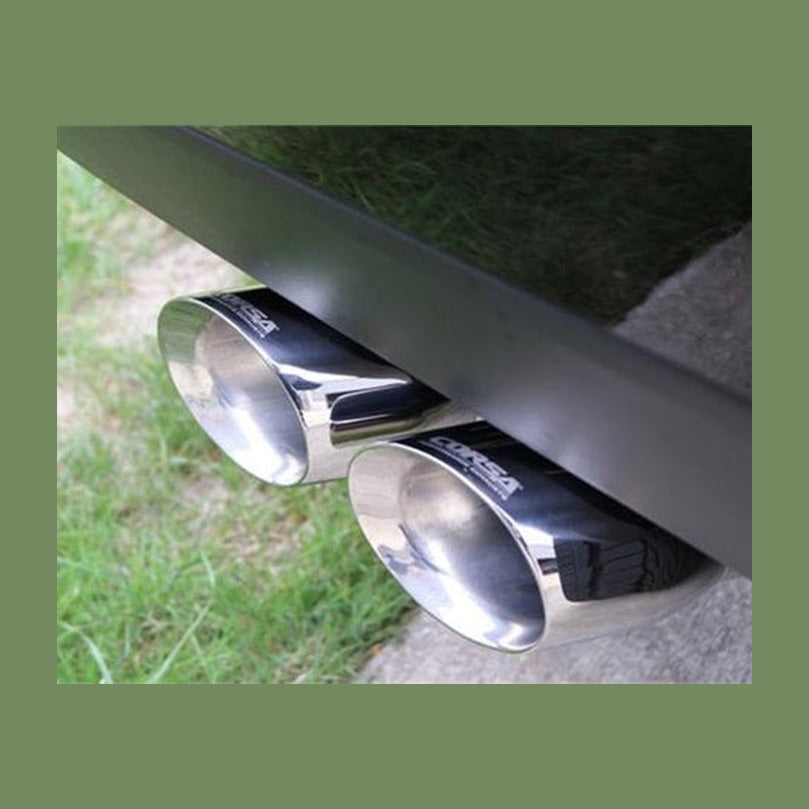 CORSA Performance Corsa 2009-2013 Inlet 4in Pro Series Twin Side Swept Exhaust Tip Kit, installed