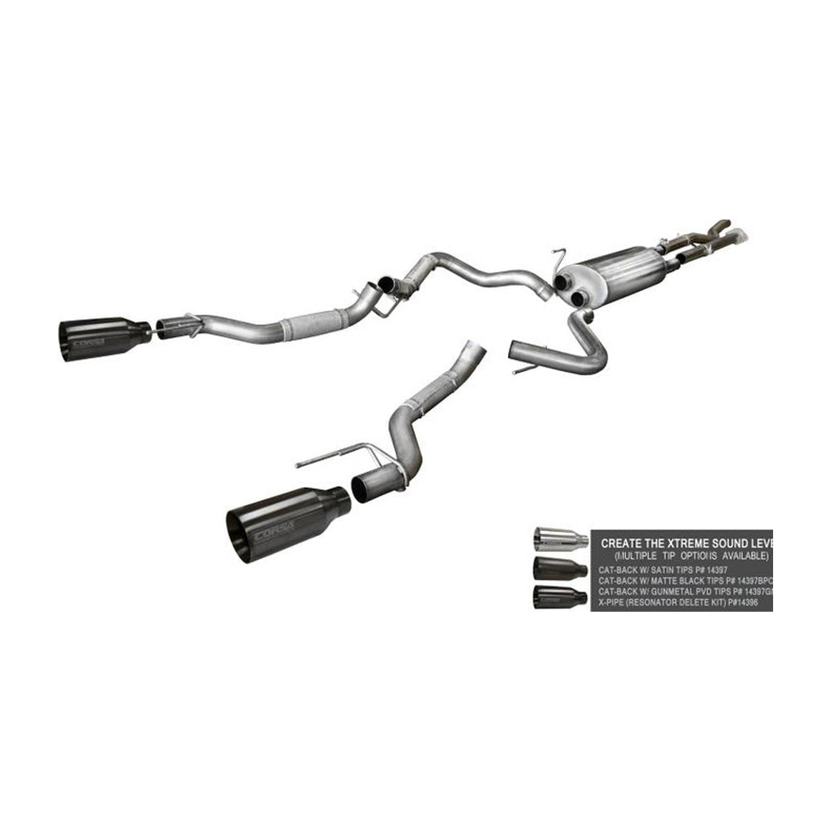 CORSA Performance Corsa 2017-2020 Ford F-150 Raptor 3.5L V6 Super Cab / Super Crew Cab 3.0in Muffler Upgrade Kit