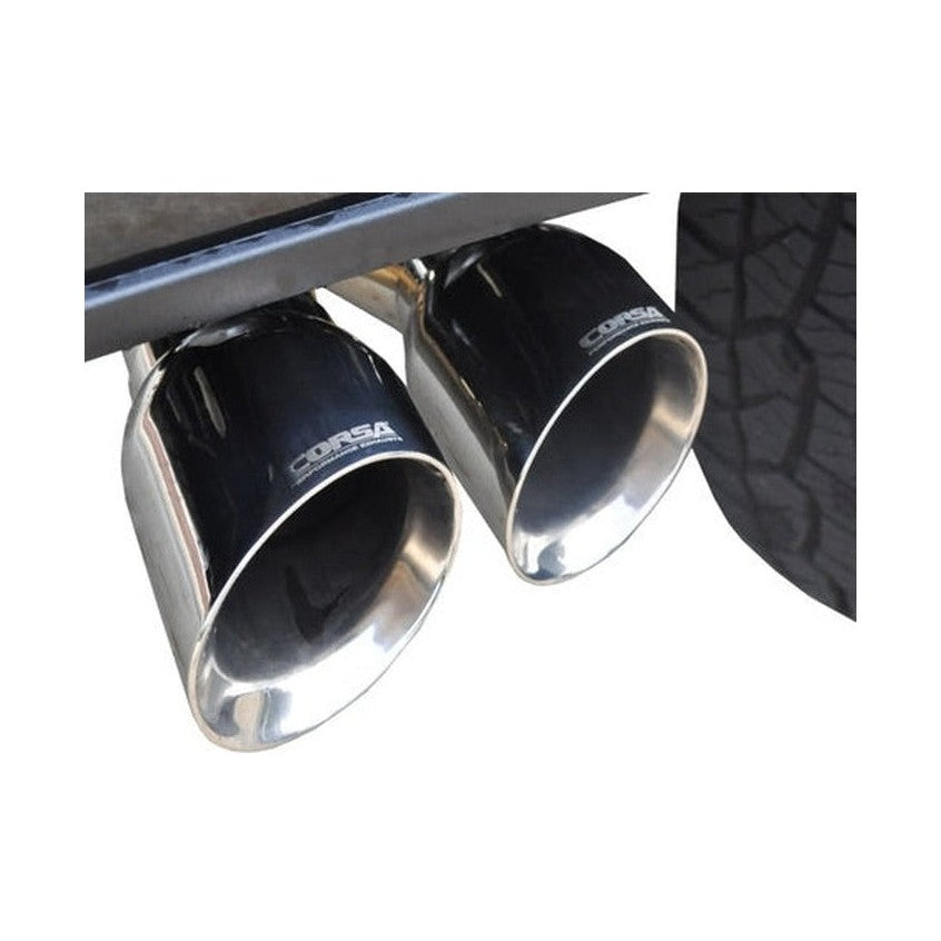 CORSA Performance Corsa 15-20 Ford F-150 5.0L V8 (Super Crew Cab) Polished Sport Single Side Dual 4in Tips CB Exhaust, installed