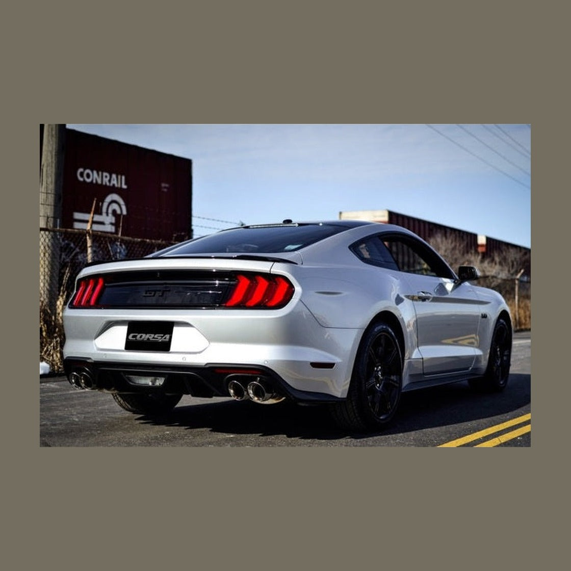 CORSA Performance Corsa 2018-2023 Ford Mustang GT Fastback 5.0L 3in Cat-Back System Dual Rear Exit w/ 4in PolishedTips, installed