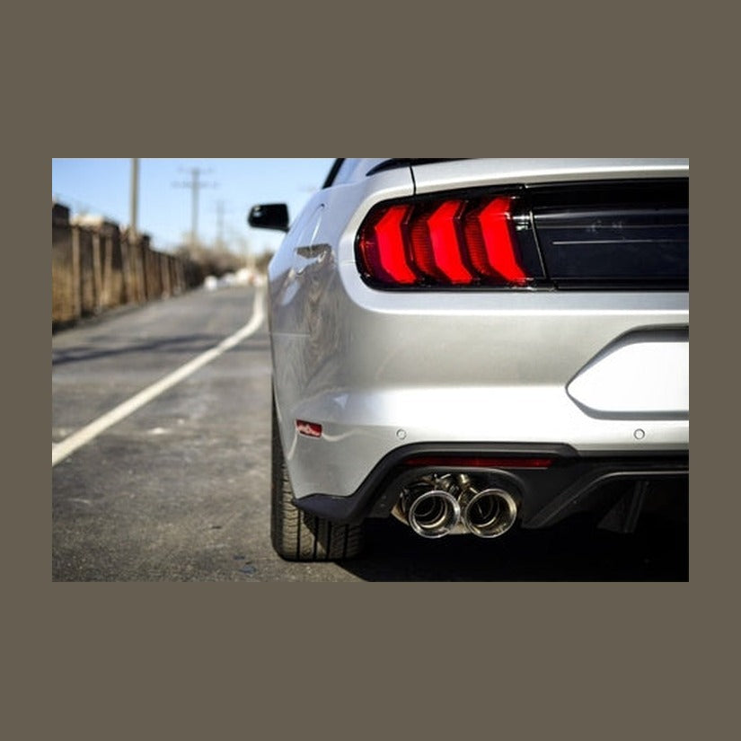 CORSA Performance Corsa 2018-2023 Ford Mustang GT Fastback 5.0L 3in Sport Axle-Back Exhaust w/ 4in Black Tips, installed