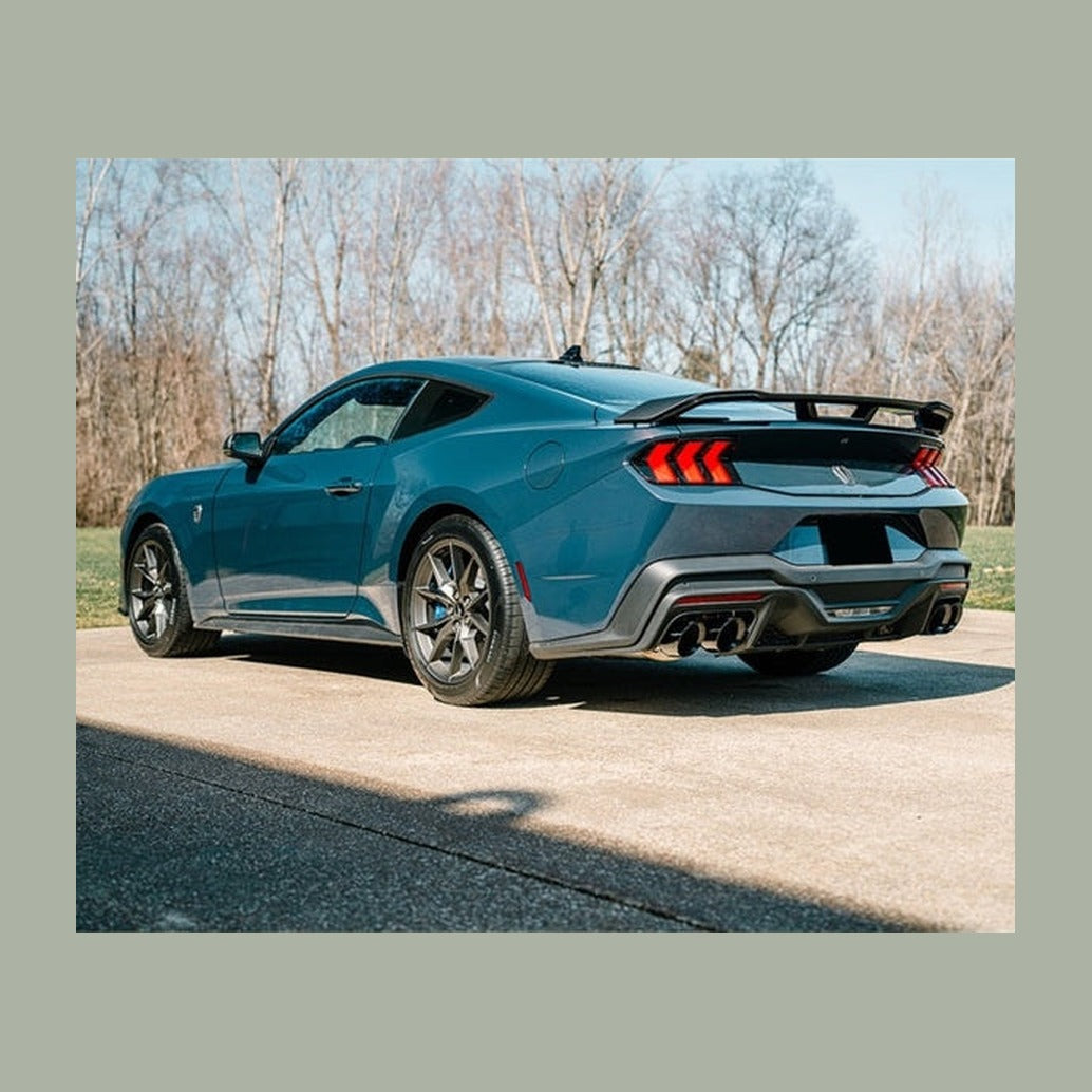 CORSA Performance Corsa 24+ Ford Mustang Dark Horse 5.0L 3in Dual Rear Cat-Back w/Twin 4.5in Black PVD Slash Tips, installed