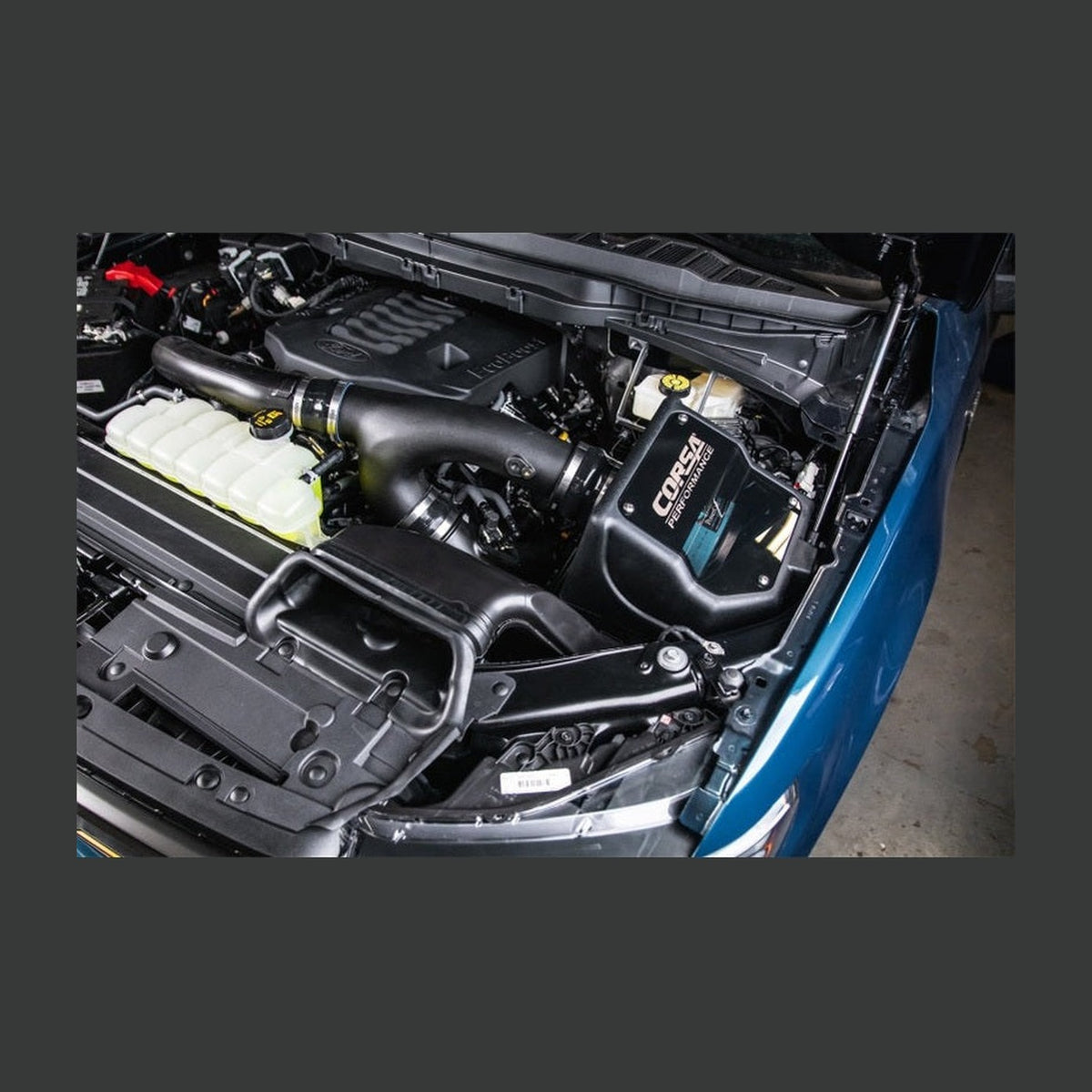 CORSA Performance Corsa 2021-2025 Ford F150 3.5L Ecoboost Cold Air Intake with Powercore Filter, installed