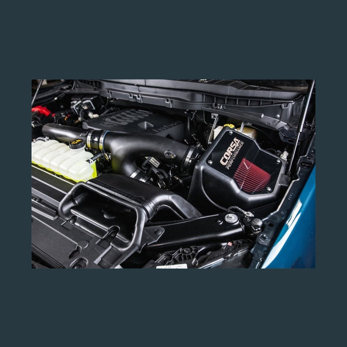 CORSA Performance Corsa 2021-2025 Ford F150 3.5L Ecoboost Cold Air Intake with DryTech Filter, installed