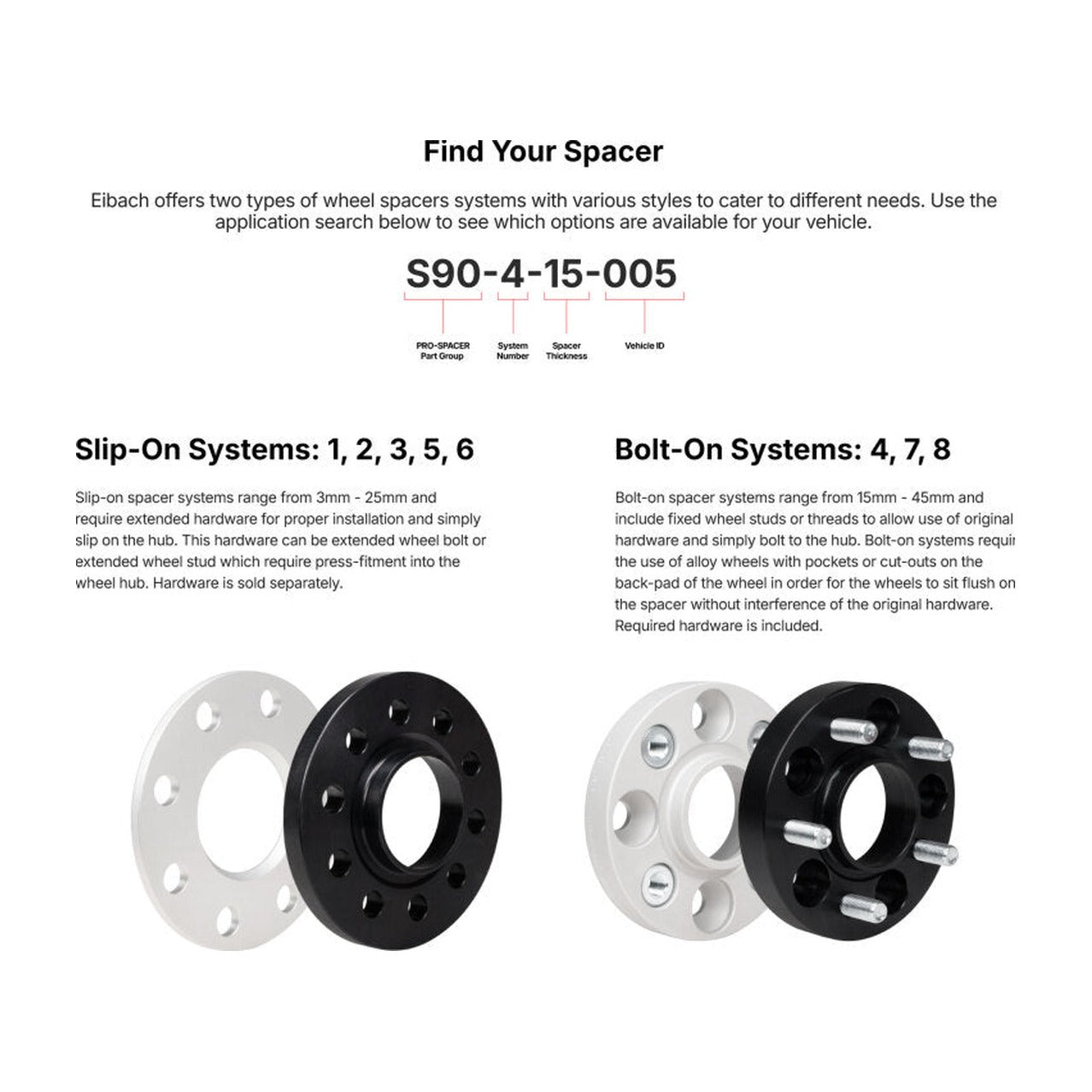 Eibach Eibach Pro-Spacer System 20mm Black Spacer - 2015 Ford Mustang Ecoboost / V6 / GT