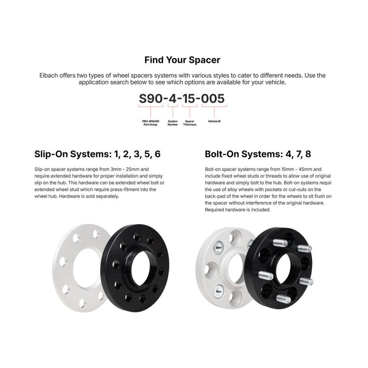 Eibach Eibach Pro-Spacer System 20mm Black Spacer - 2015 Ford Mustang Ecoboost / V6 / GT