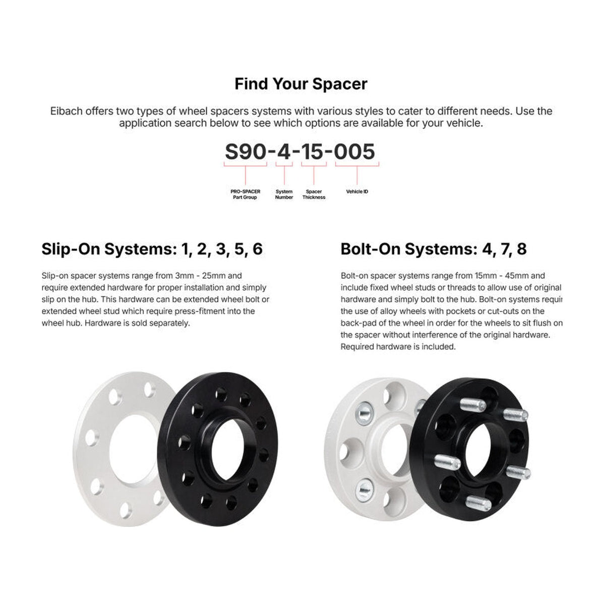Eibach Eibach Pro-Spacer System 25mm Spacer - 2015 Ford Mustang Ecoboost / V6 / GT