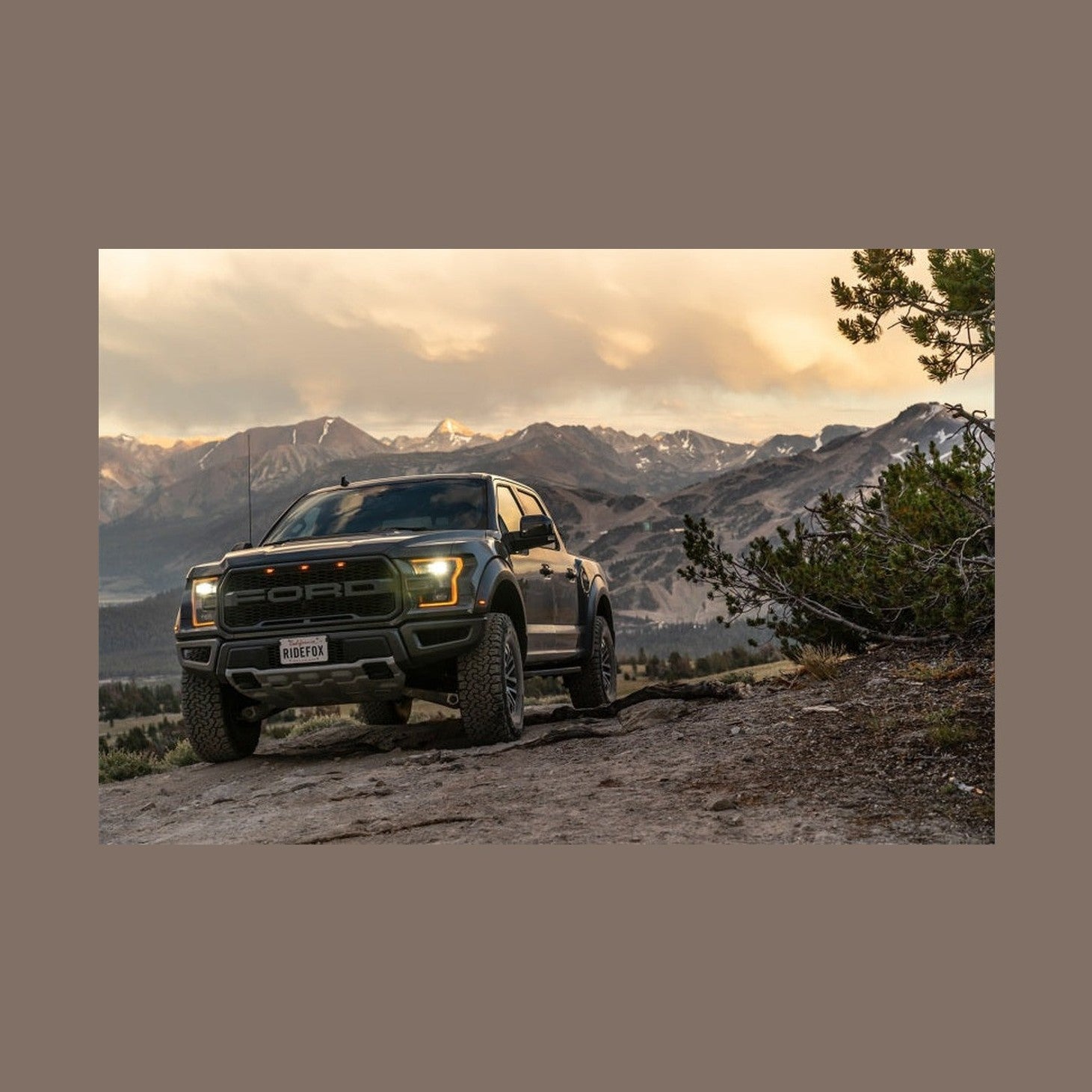 FOX Fox 3.0 Factory Race Series Live Valve Internal Bypass Coilover Shock 2019+ Ford Raptor - Front, installed