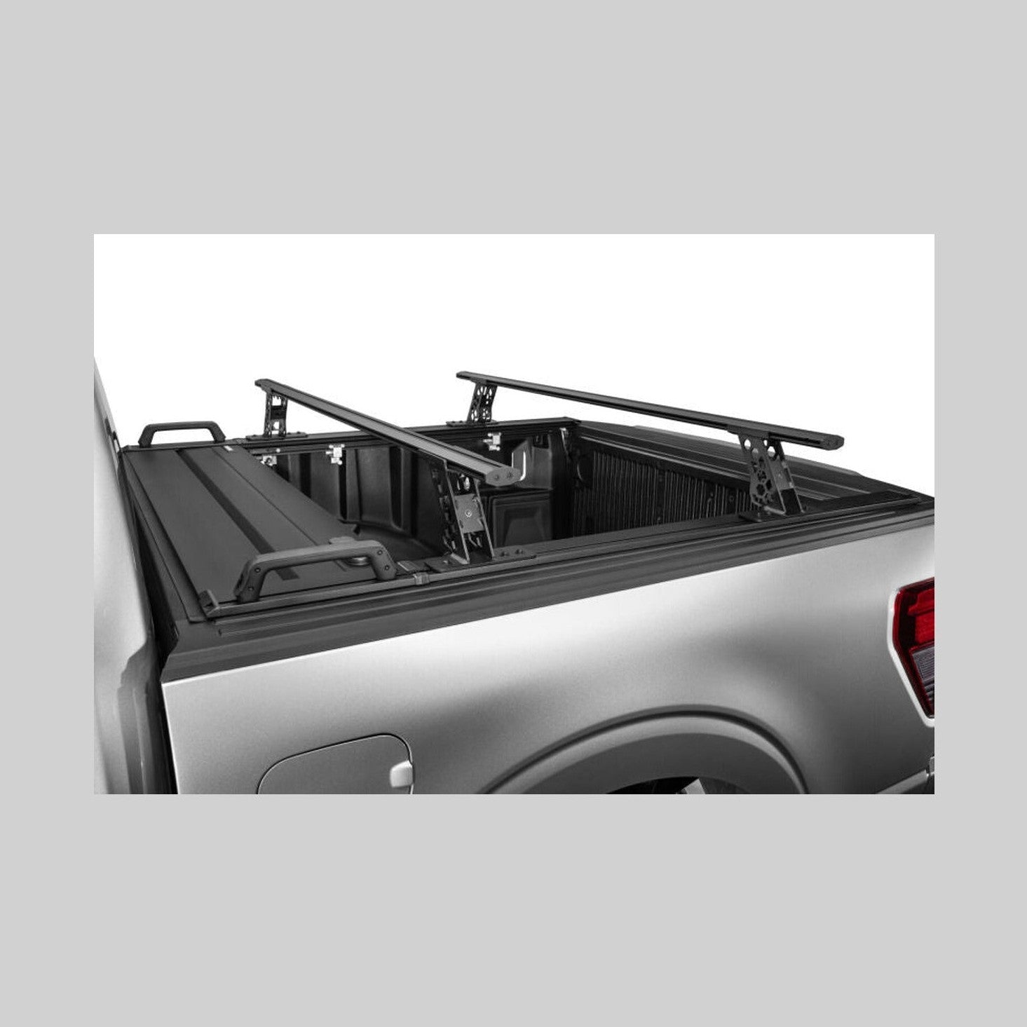 Go Rhino Go Rhino 15-22 Ford F-150 / 19-22 RAM 1500 / 07-21 Toyota Tundra XRS Cross Bars Kit - Tex. Blk, installed