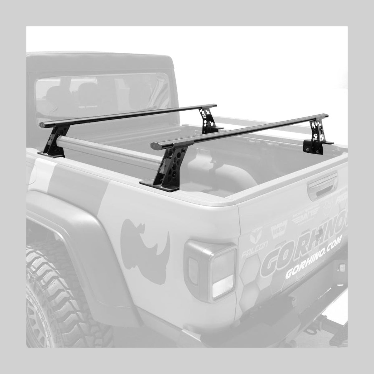Go Rhino Go Rhino 15-22 Ford F-150 / 07-21 Toy. Tundra XRS Cross Bars Kit - Tex Blk (Attch Tonneau Cvr T-Trk)