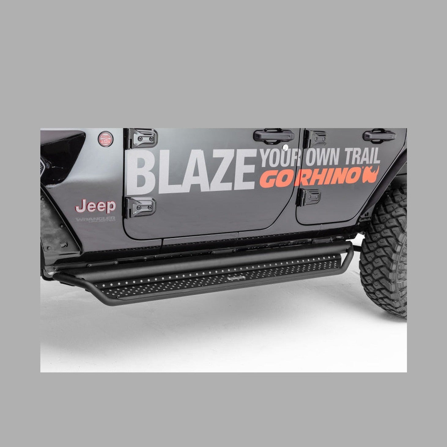 Go Rhino Go Rhino Dominator Extreme D1 Side Steps - Tex Blk - 80in, installed