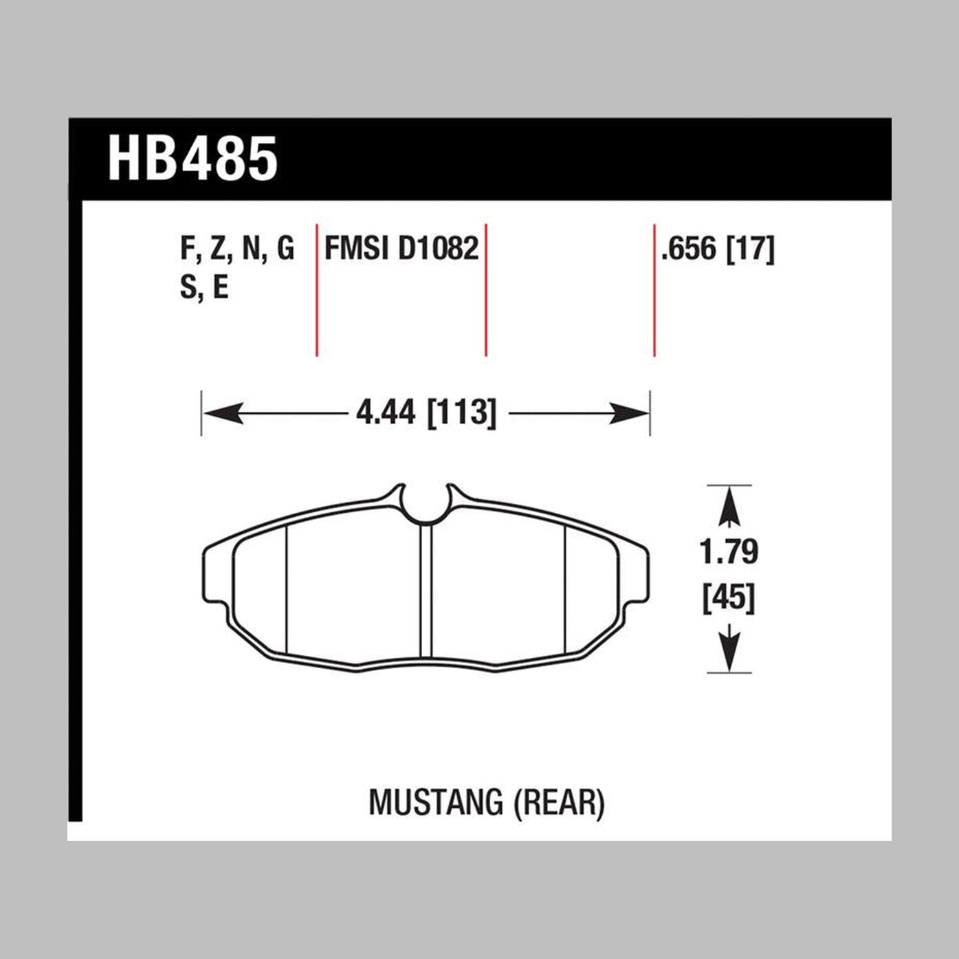 Hawk Performance Hawk 2011-2012 Ford Mustang 5.0L Perf. 5.0 (w/Brembo Brakes) High Perf. Street 5.0 Rear Brake Pads
