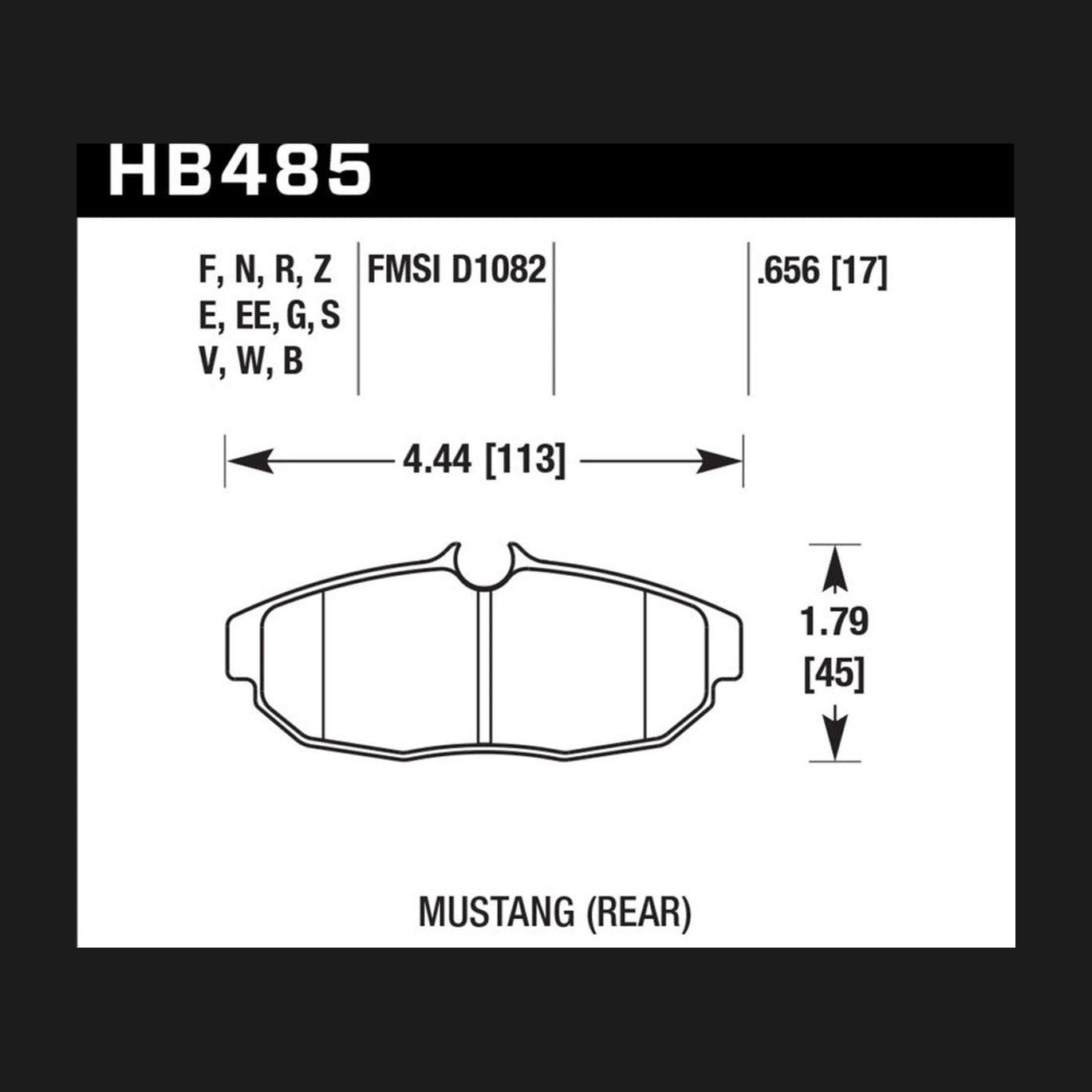 Hawk Performance Hawk 05-07 Ford Mustang GT & V6 Performance Ceramic Street Rear Brake Pads