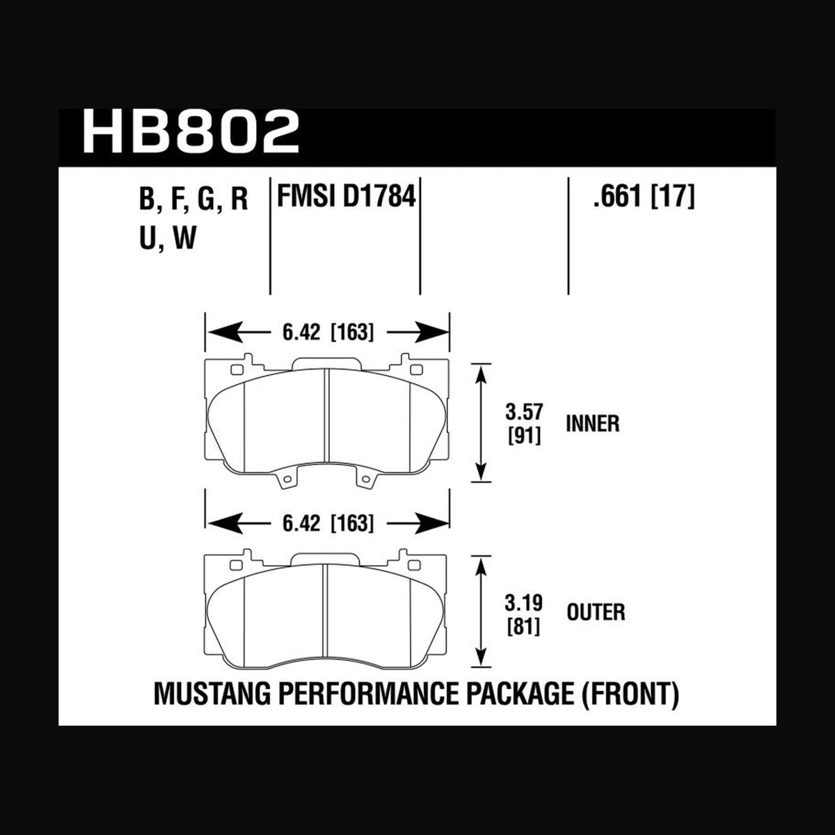 Hawk Performance Hawk 15-17 Ford Mustang GT DTC-60 Race Front Brake Pads