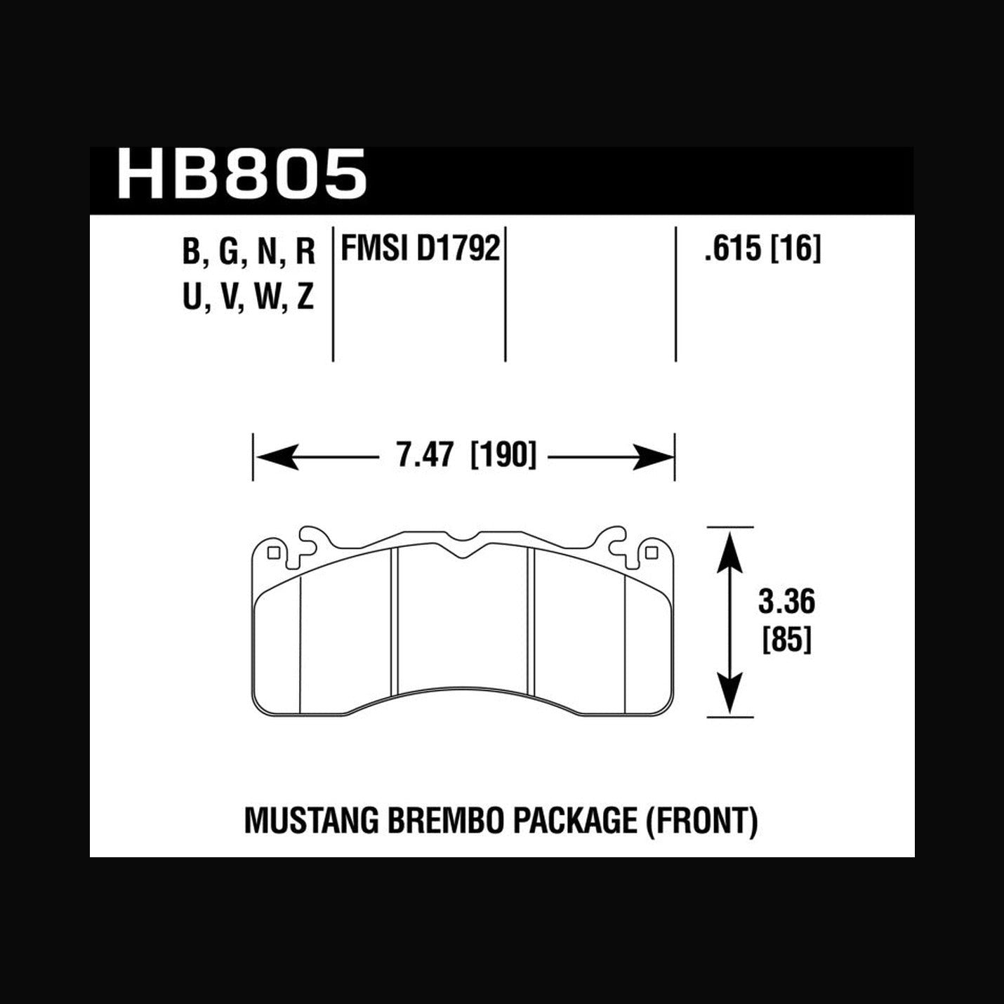Hawk Performance Hawk 15-17 Ford Mustang Brembo Package HPS 5.0 Front Brake Pads