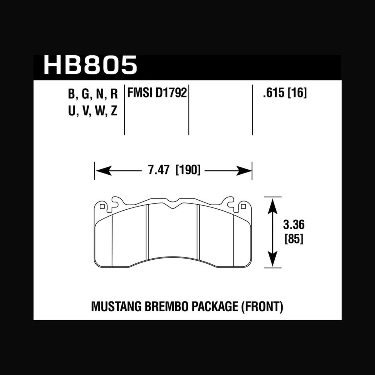 Hawk Performance Hawk 15-17 Ford Mustang Brembo Package HP Plus Front Brake Pads