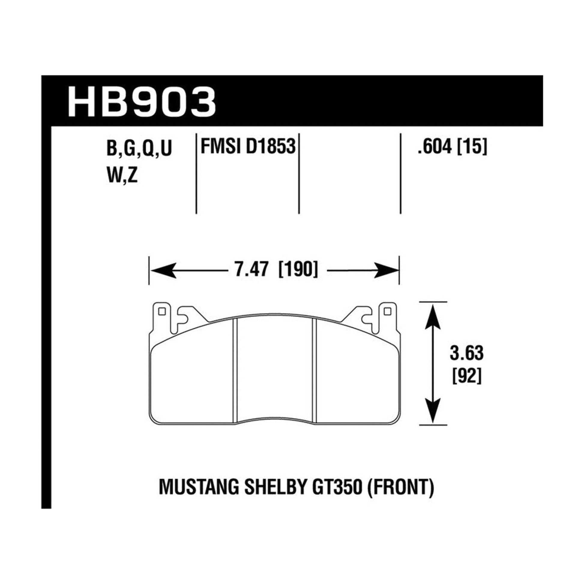 Hawk Performance Hawk 2015 Ford Mustang DTC-60 Front Brake Pads