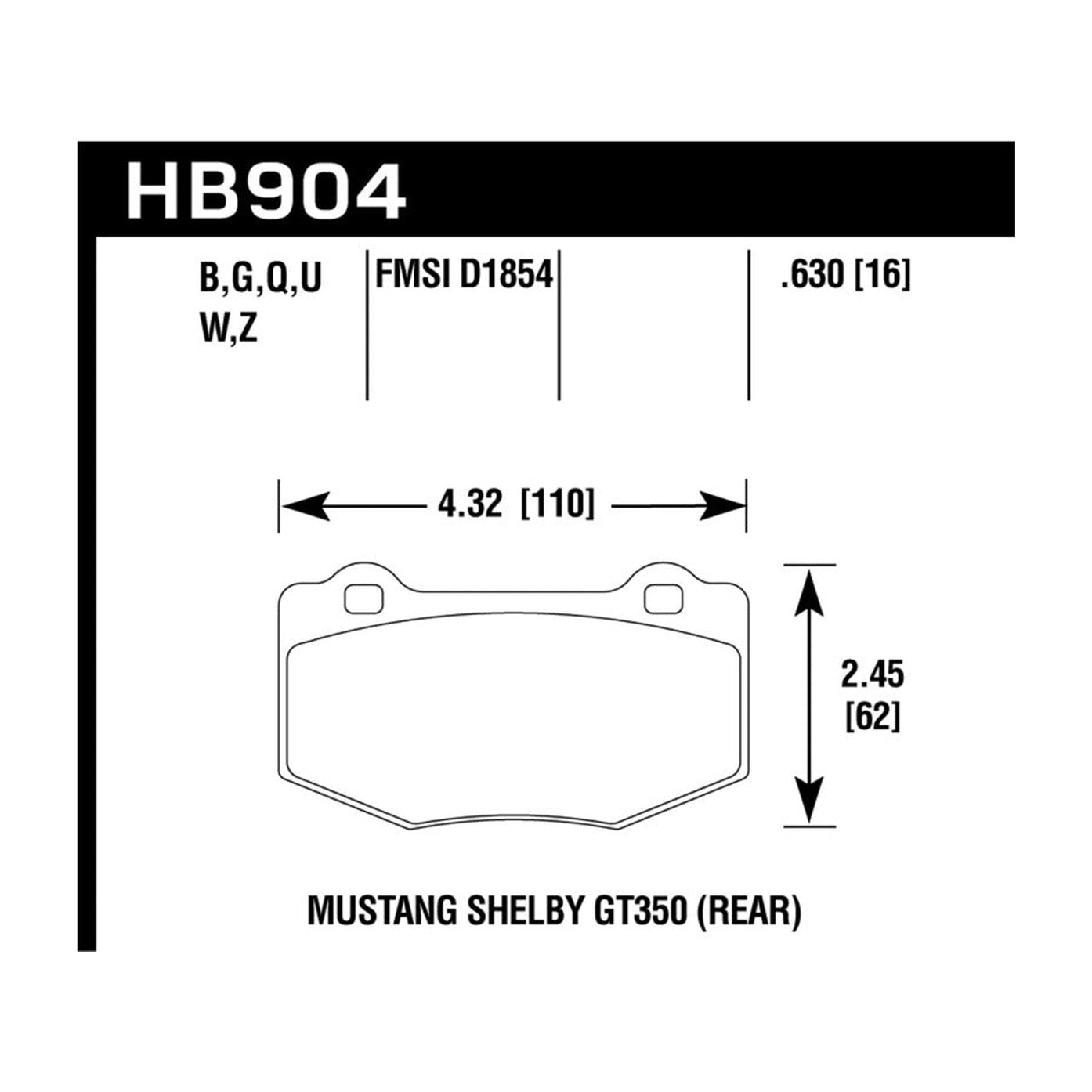 Hawk Performance Hawk 15-17 Ford Mustang HPS 5.0 Rear Brake Pads