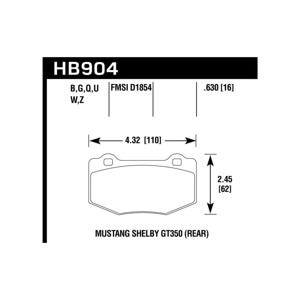 Hawk Performance Hawk 15-17 Ford Mustang DTC-60 Compound Rear Brake Pads
