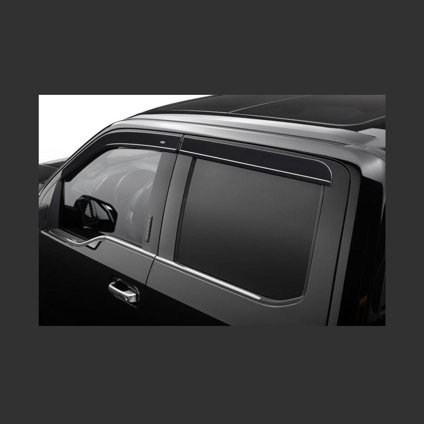 Husky Liners Husky Liners 15-24 Ford F-150 (Incl. Raptor/Lightning) Ventvisor Low Profile (4pc) - Smoke, installed
