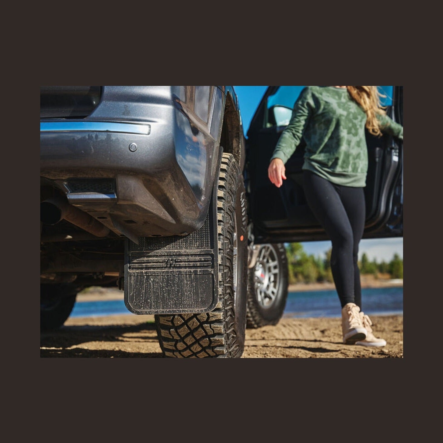 Husky Liners Husky Liners Universal 12in Wide Black Rubber Front Mud Flaps w/ Weight, installed