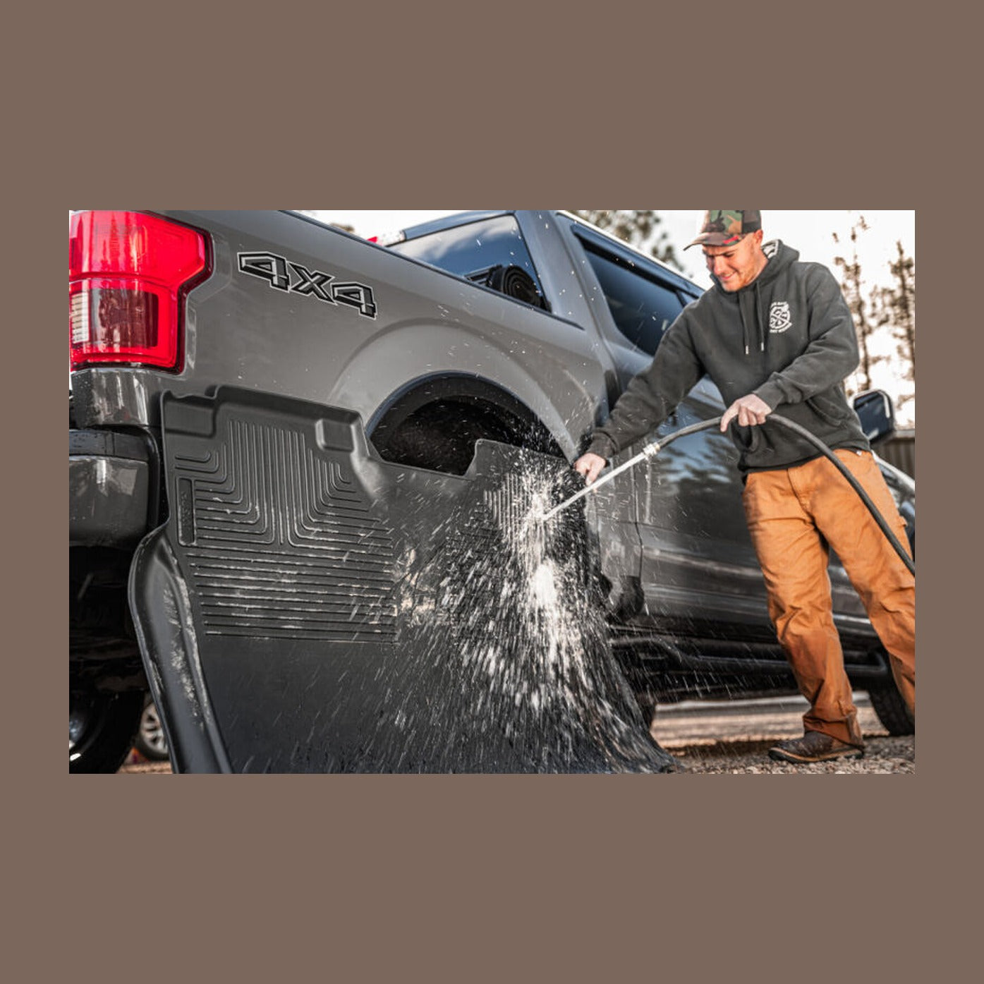 Husky Liners Husky Liners 15 Ford SuperDuty Super/Crew Cab WeatherBeater Center Hump Black Floor Liner, installed