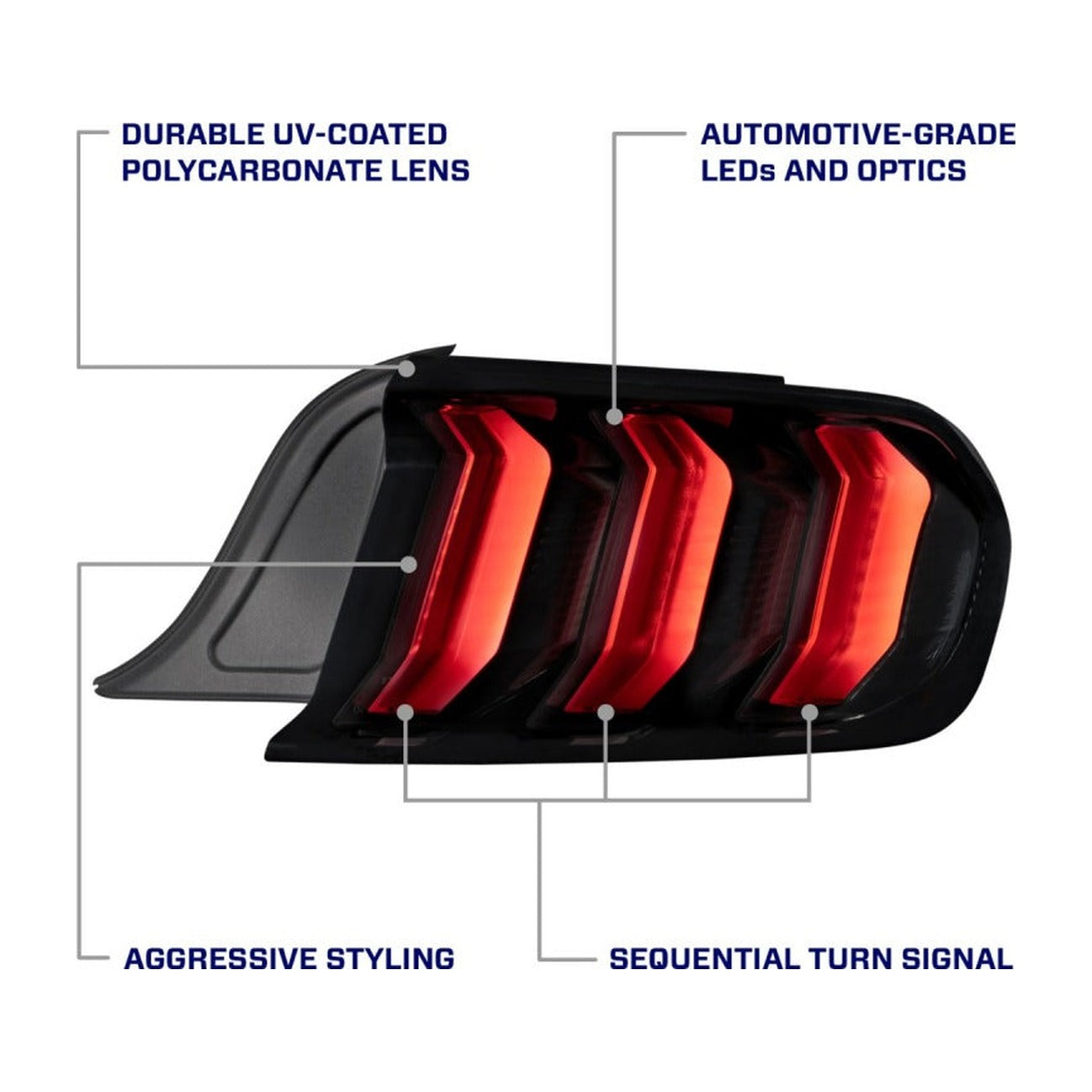 FORM Lighting Form Lighting 2015-2023 Ford Mustang LED Tail Lights Clear (Pair)