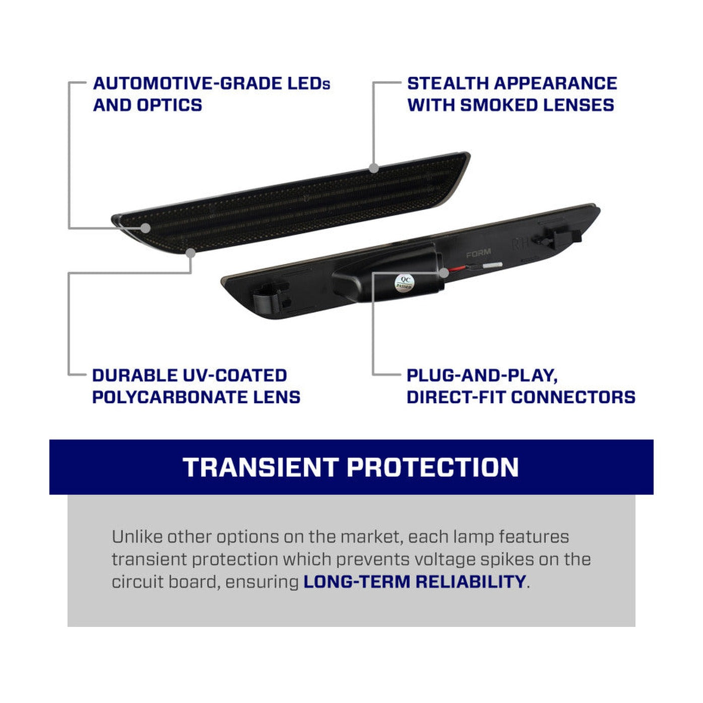 FORM Lighting Form Lighting 2015 Mustang LED Sidemarkers (Pair)