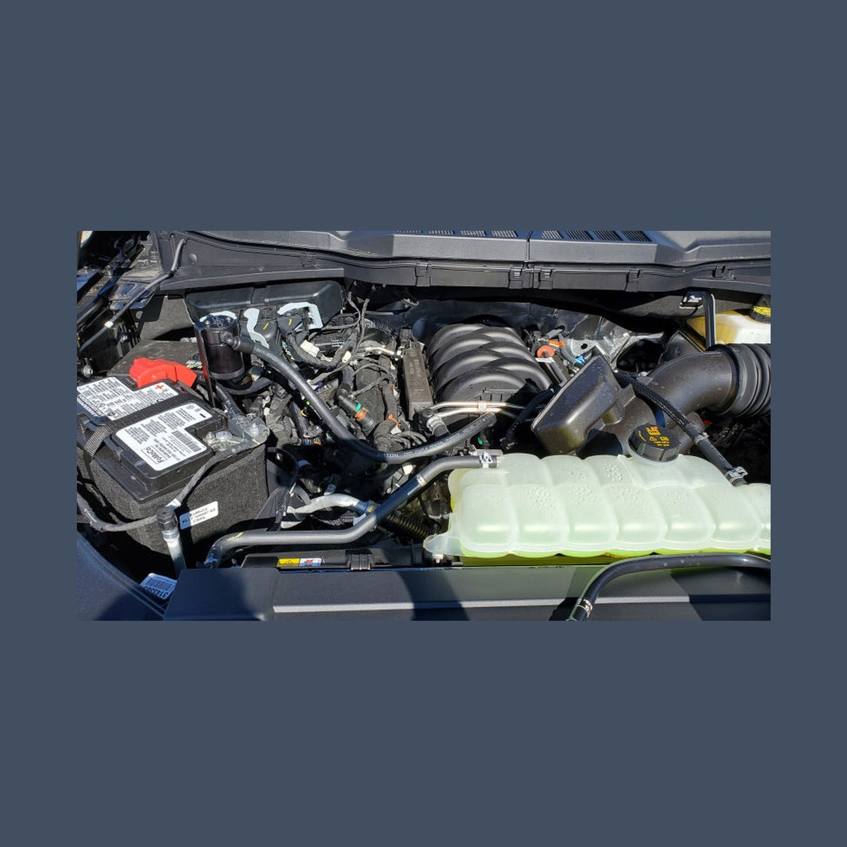 J&L J&L 2011-2025 Ford F-150 2.7L/3.5L/5.0L Passenger Side Oil Separator 3.0 - Black Anodized, installed