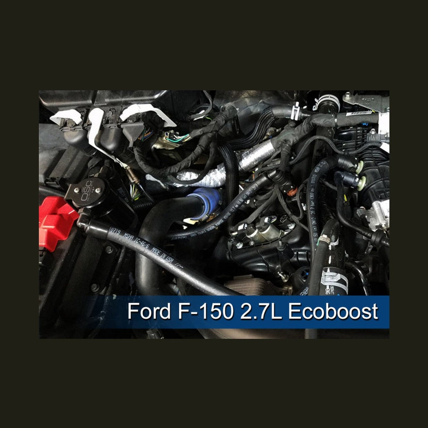 J&L J&L 2011-2025 Ford F-150 2.7L/3.5L/5.0L Passenger Side Oil Separator 3.0 - Black Anodized, installed