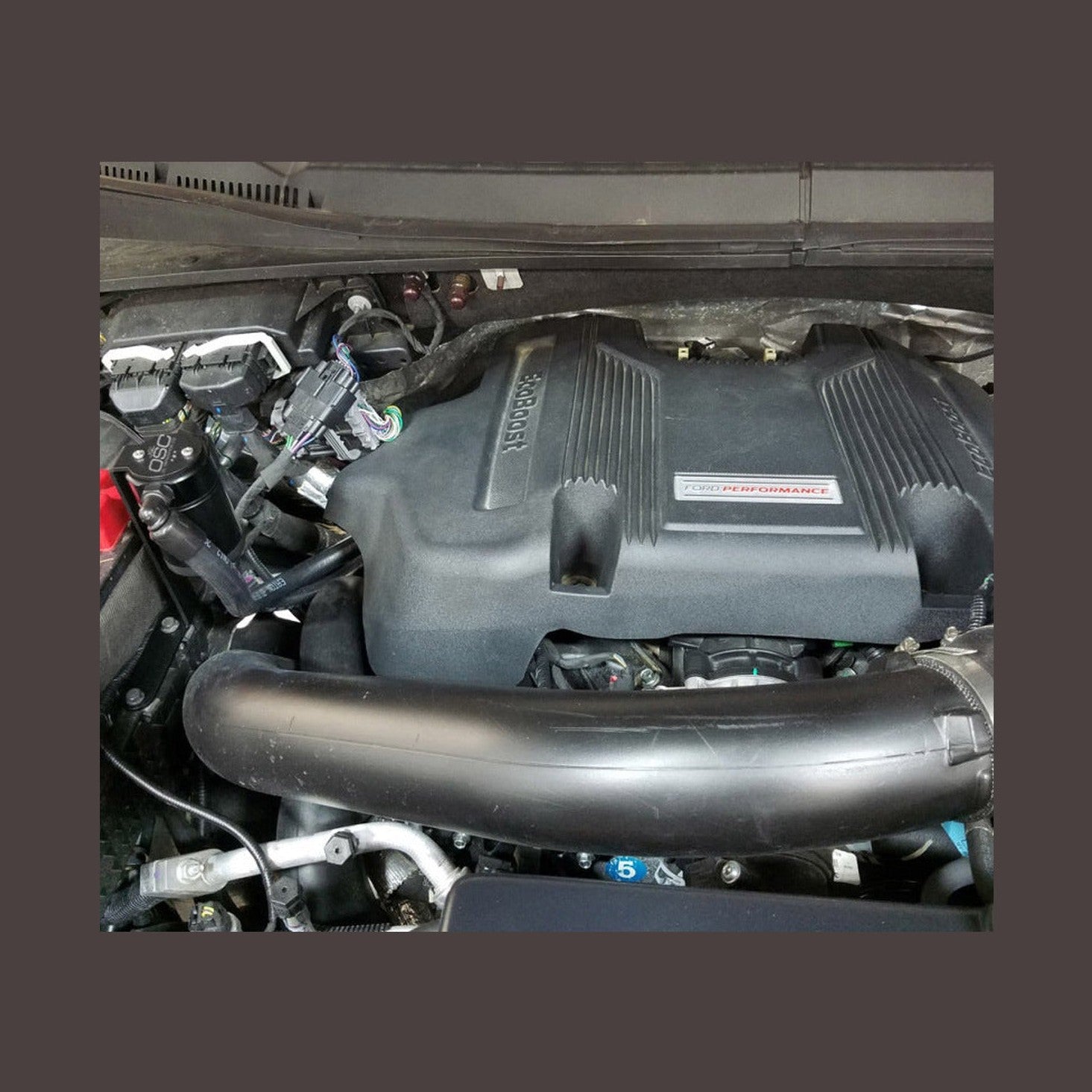 J&L J&L 2011-2025 Ford F-150 2.7L/3.5L/5.0L Passenger Side Oil Separator 3.0 - Black Anodized, installed