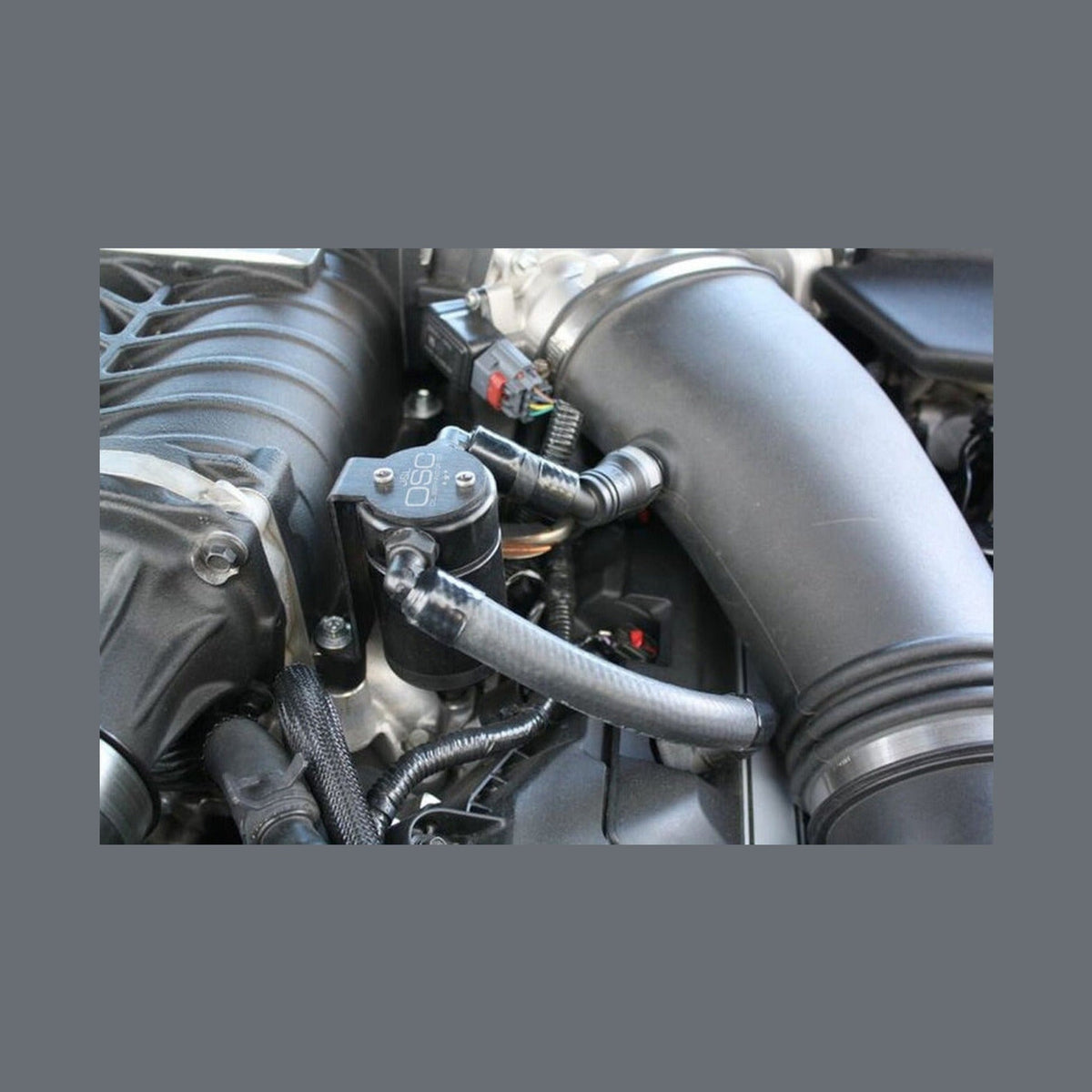 J&L J&L 11-17 Ford Mustang GT (w/Roush/VMP Supercharger) Driver Side Oil Separator 3.0 - Black Anodized