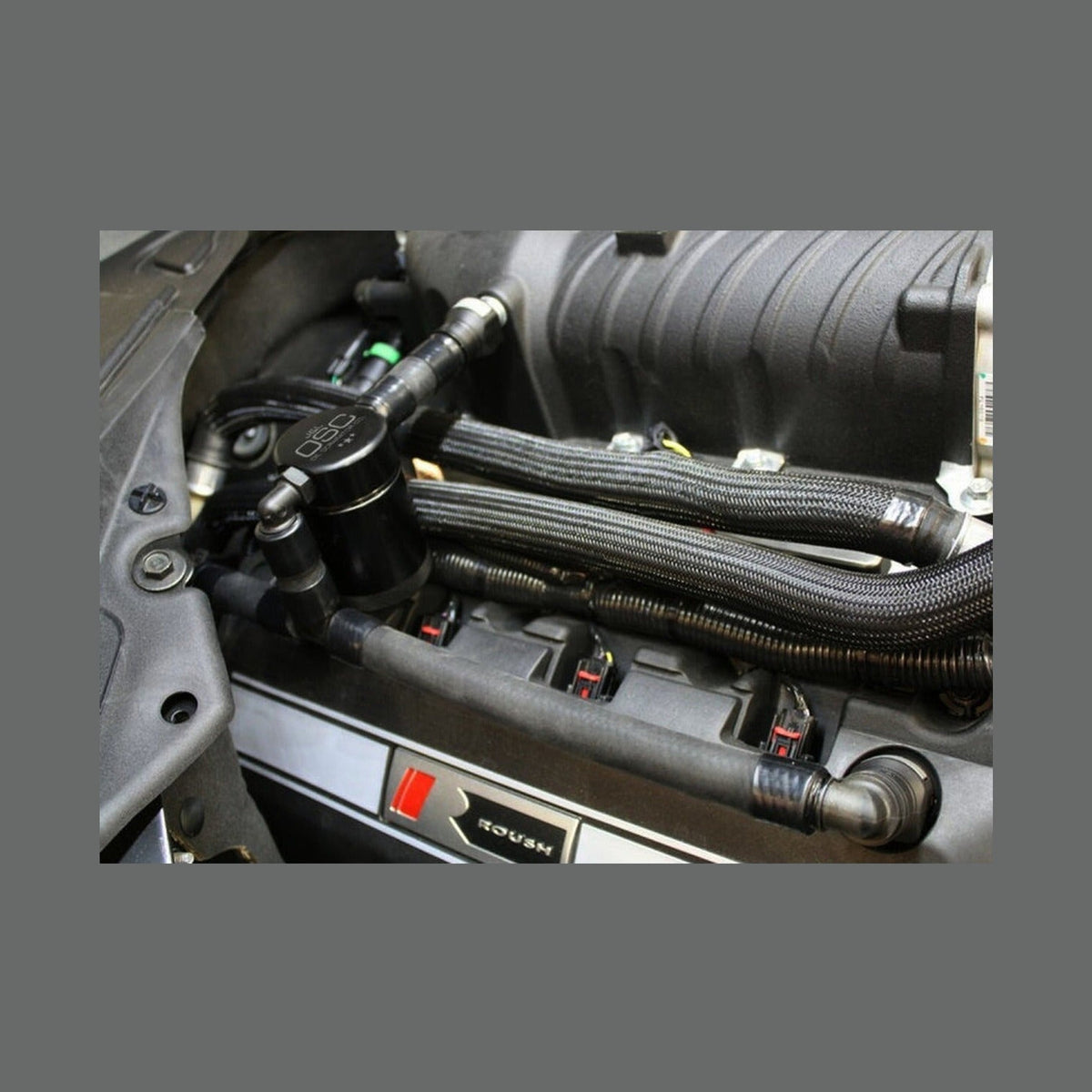 J&L J&L 11-17 Ford Mustang GT (w/Roush/VMP S/C) Passenger Side Oil Separator 3.0 - Black Anodized