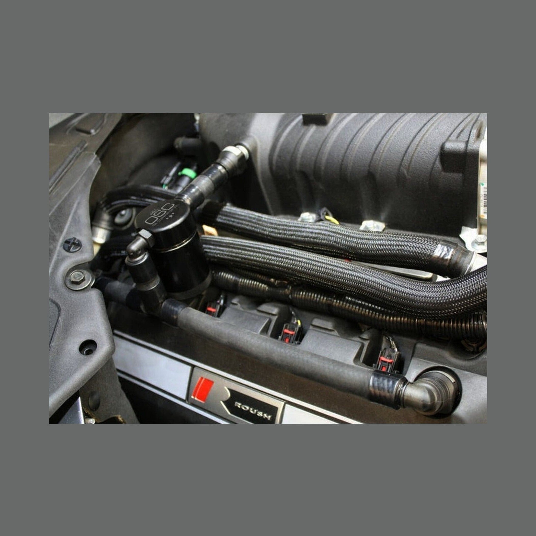 J&L J&L 11-17 Ford Mustang GT (w/Roush/VMP S/C) Passenger Side Oil Separator 3.0 - Black Anodized
