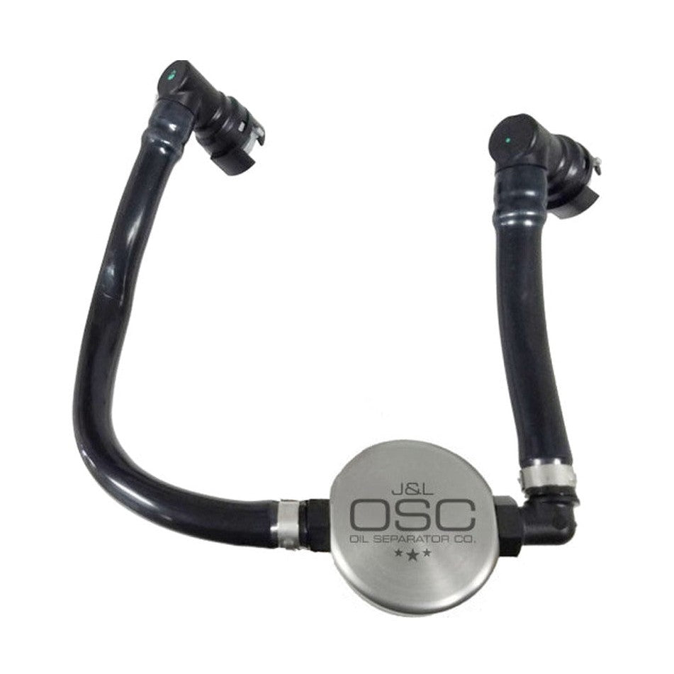 J&L J&L 2018-2023 Ford Mustang GT Passenger Side Oil Separator 3.0 - Clear Anodized
