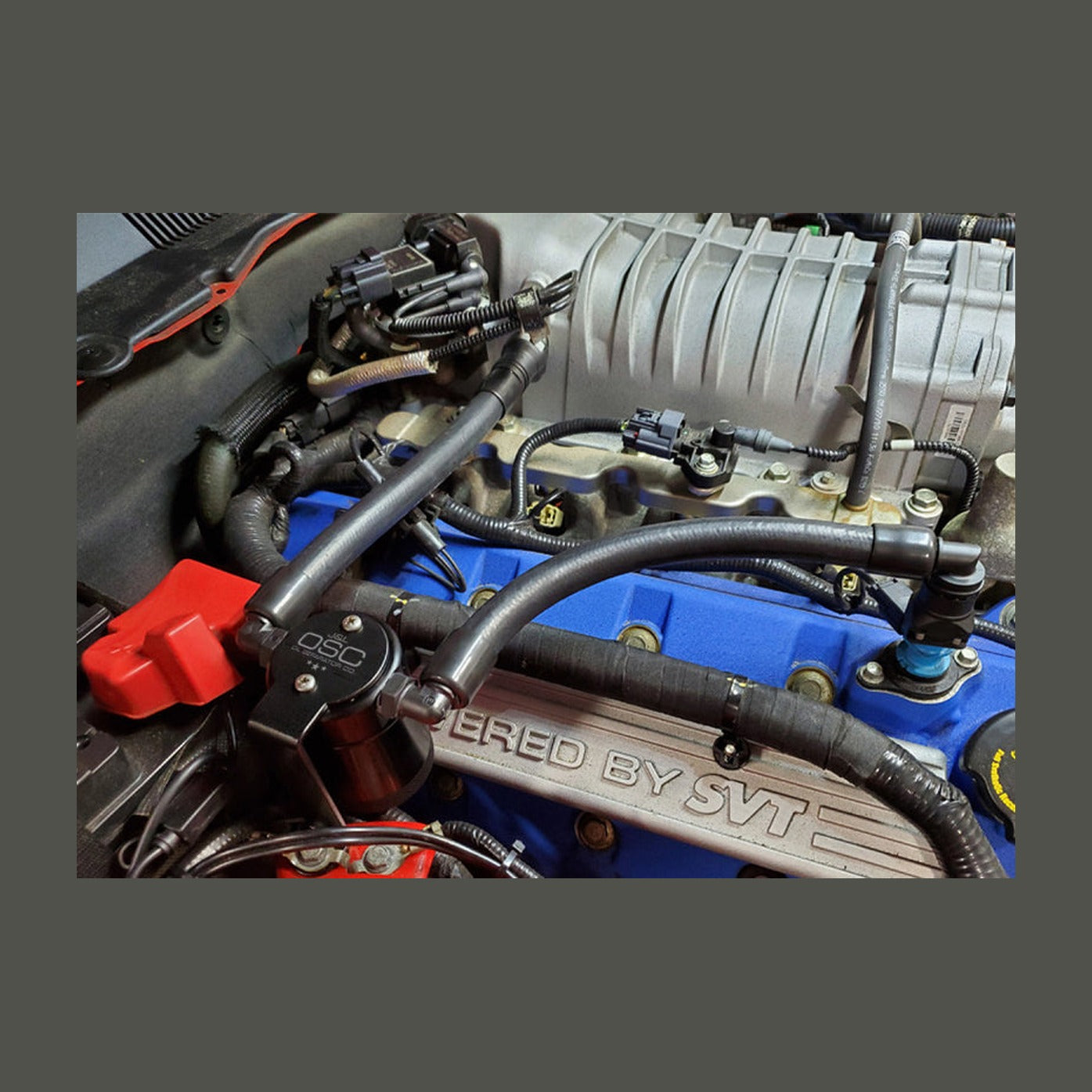 J&L J&L 07-14 Ford Mustang GT500 Oil Separator 3.0 Passenger Side (Remote Mount) - Black Anodized