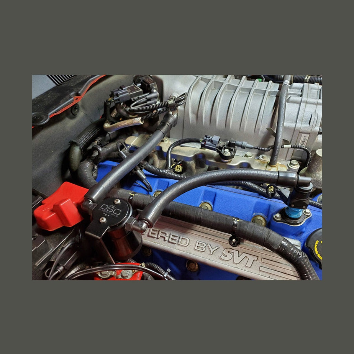 J&L J&L 07-14 Ford Mustang GT500 Oil Separator 3.0 Passenger Side (Remote Mount) - Black Anodized