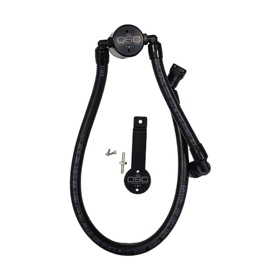J&L J&L Oil Separator 3.0 Passenger Side 2011-14 Mustang GT/12-13 Boss 302 Remote Mount - Black Anodized
