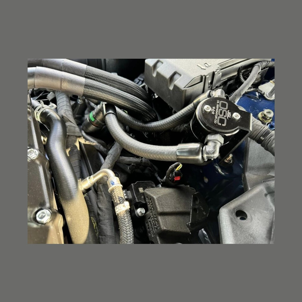 J&L J&L 24-25 Ford Mustang GT w/ Whipple Supercharger Oil Separator 3.0 PCV Side - Black Anodized, installed