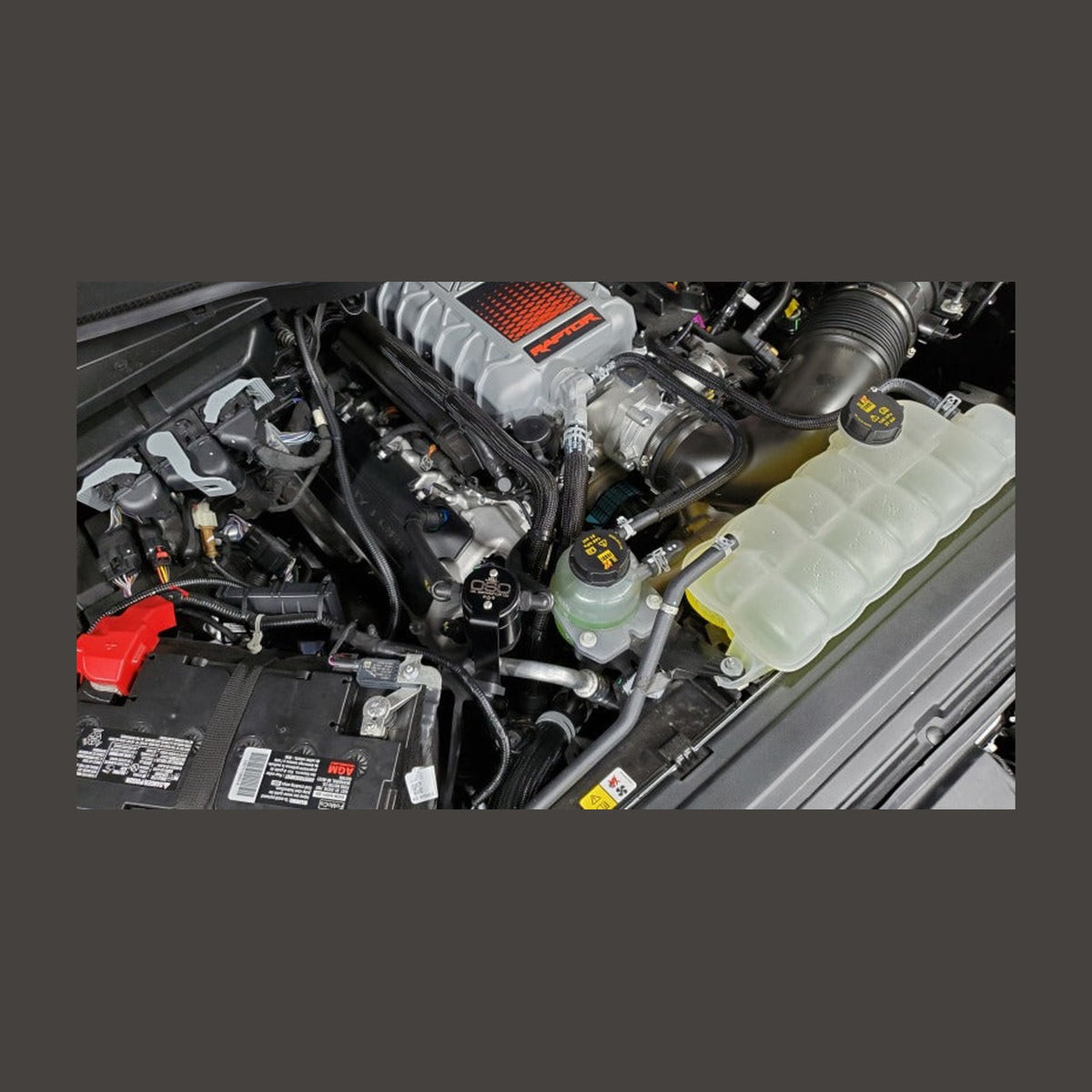J&L J&L 23-25 Ford F-150 Raptor R Oil Separator 3.0 Passenger Side - Black Anodized, installed