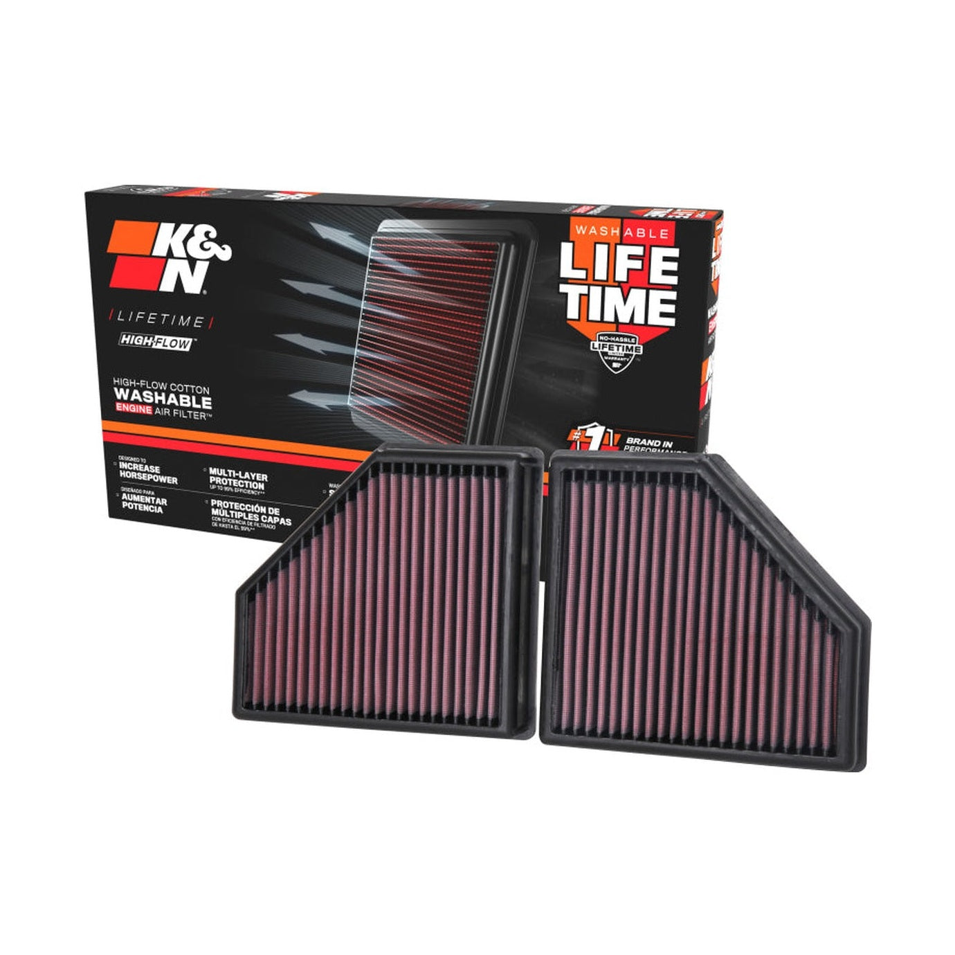 K&N Engineering K&N 10 Ford Mustang GT 4.6L-V8 Drop In Air Filter